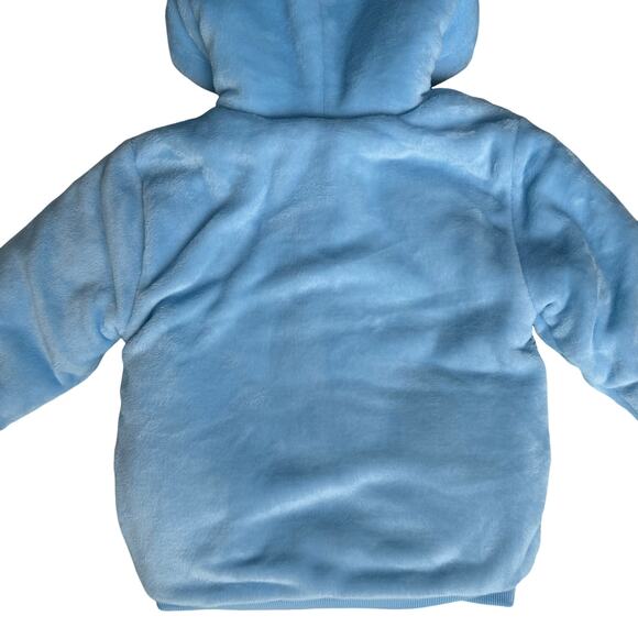 Disney Princess Sherpa Lined Jacket Girls 5 Light Blue Pink Gold Hood Winter SEE - Picture 8 of 13